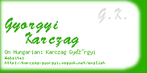 gyorgyi karczag business card